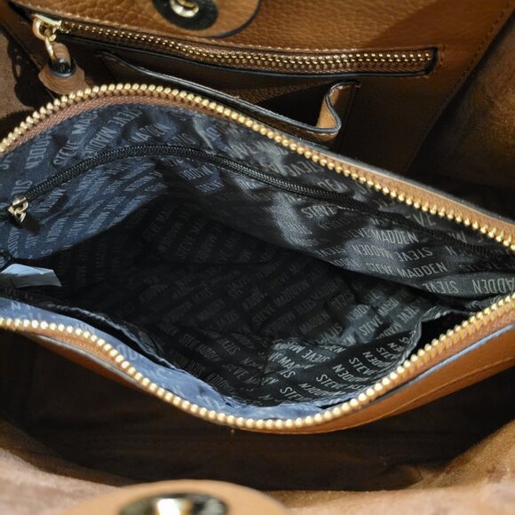 Steve Madden Crossbody & Coin Purse NWOT Retail $98 Brown & Goldtone - Picture 5 of 9
